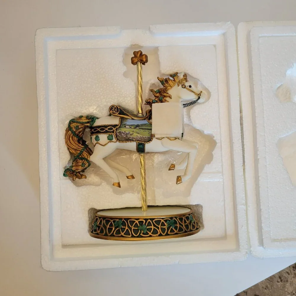 NIB The Hamilton Collection - Irish Blessing Carousel Sculpture
